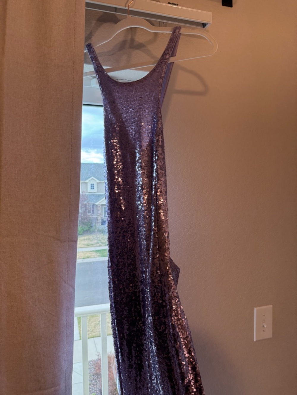 Sequined Prom or Ball Dress in Lavender/ Purple